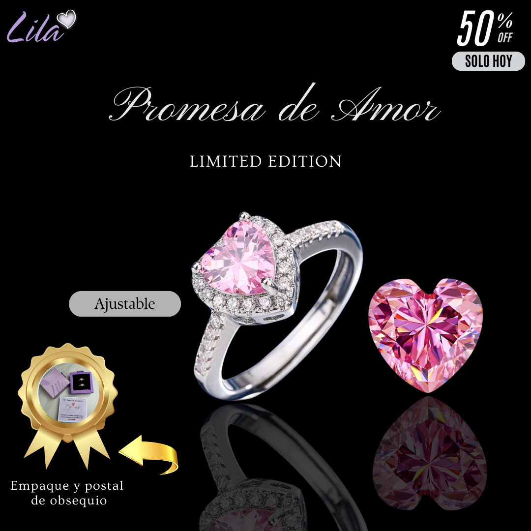 ❤️Set Anillo promesa de amor❤️ Baño Plata