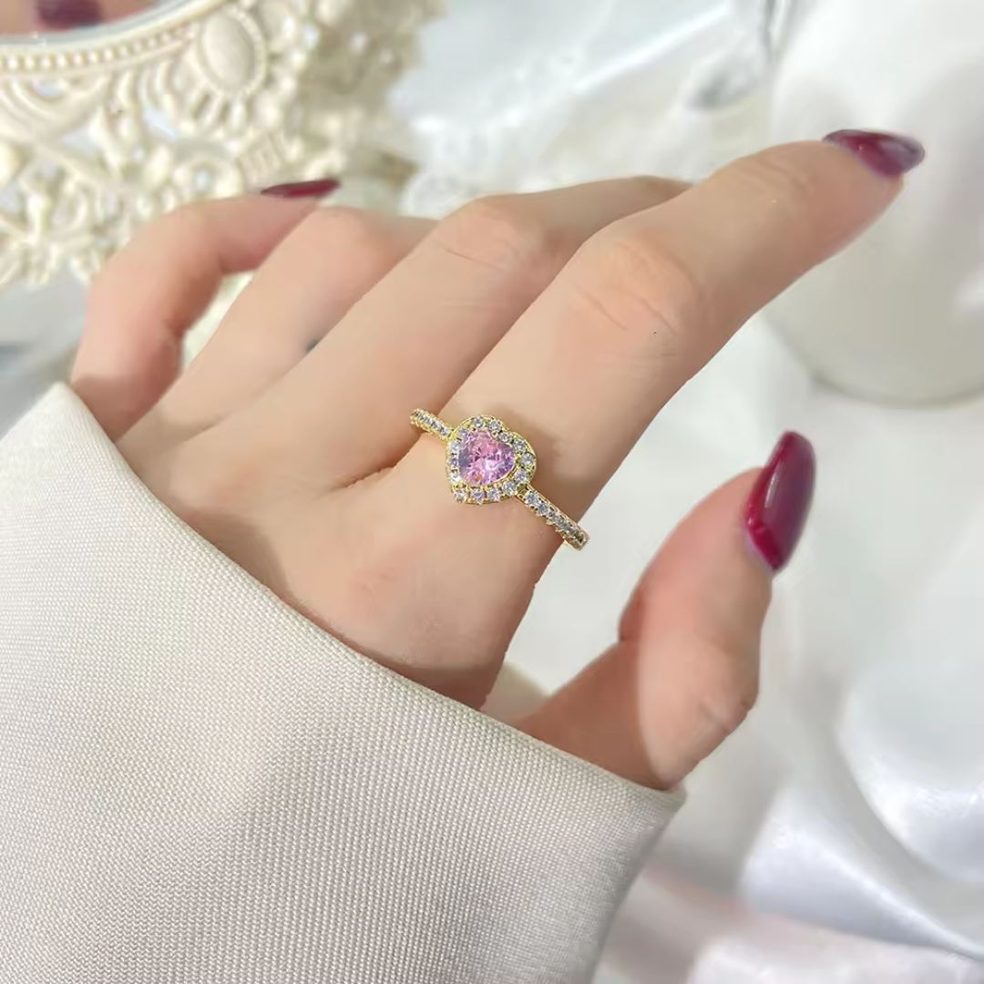❤️Set Anillo promesa de amor❤️ Baño Plata