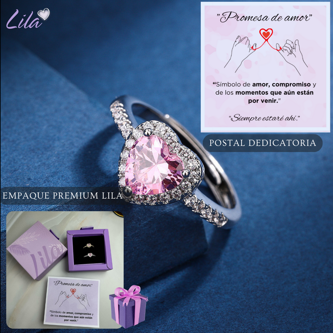 ❤️Set Anillo promesa de amor❤️ Baño Plata