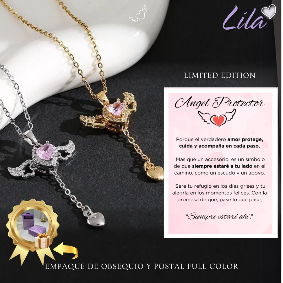 💜Collar Ángel protector 💜Baño oro 18k