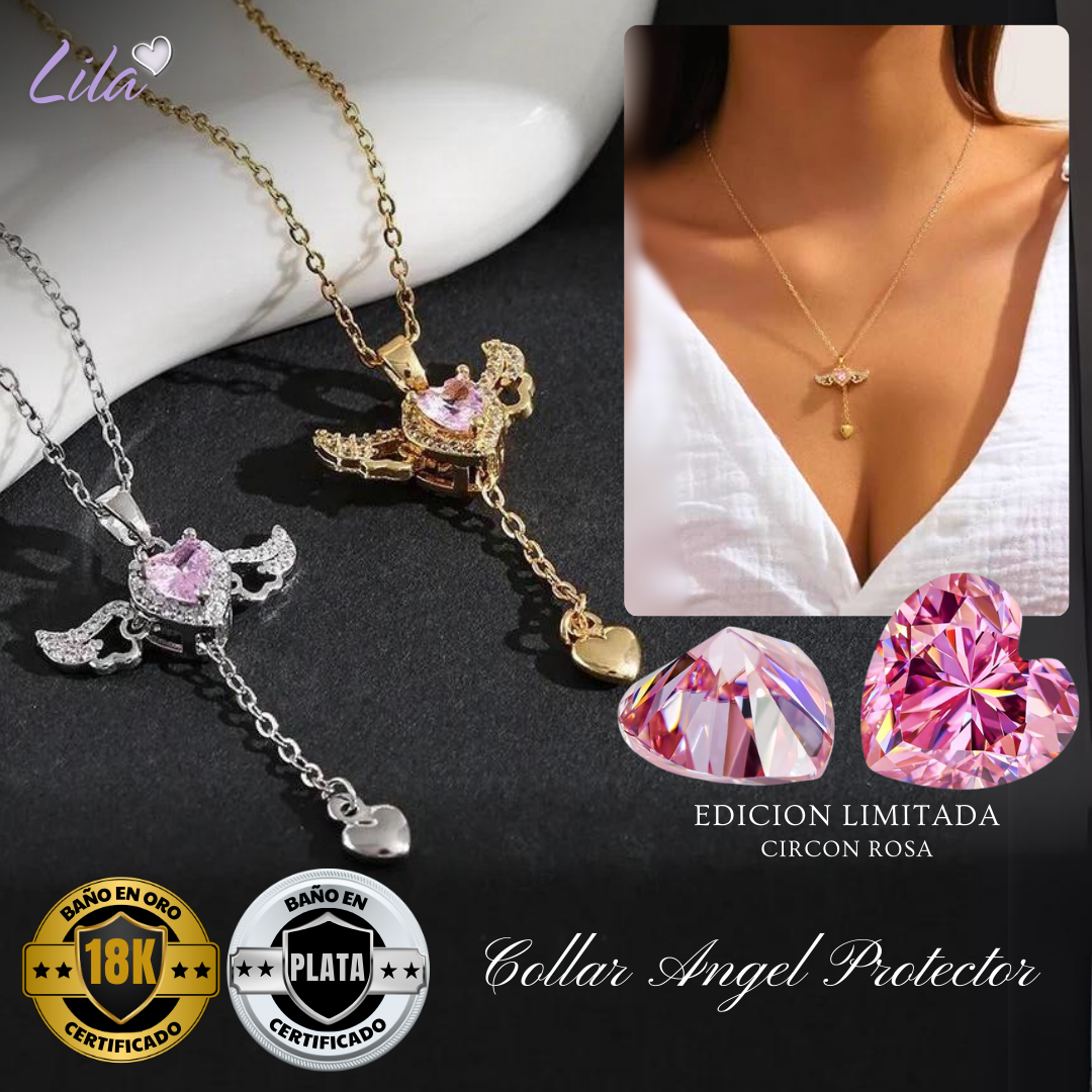 💜Collar Ángel protector 💜Baño oro 18k