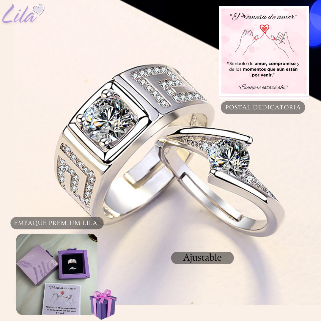 💍Set x2 Anillos para parejas💍Baño en plata