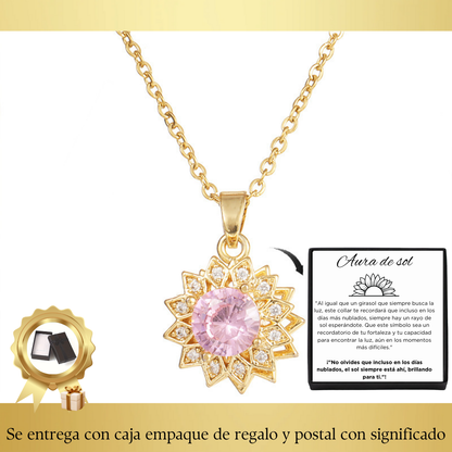 🔥Últimos🔥Collar  Girasol giratorio *Baño oro 18k*