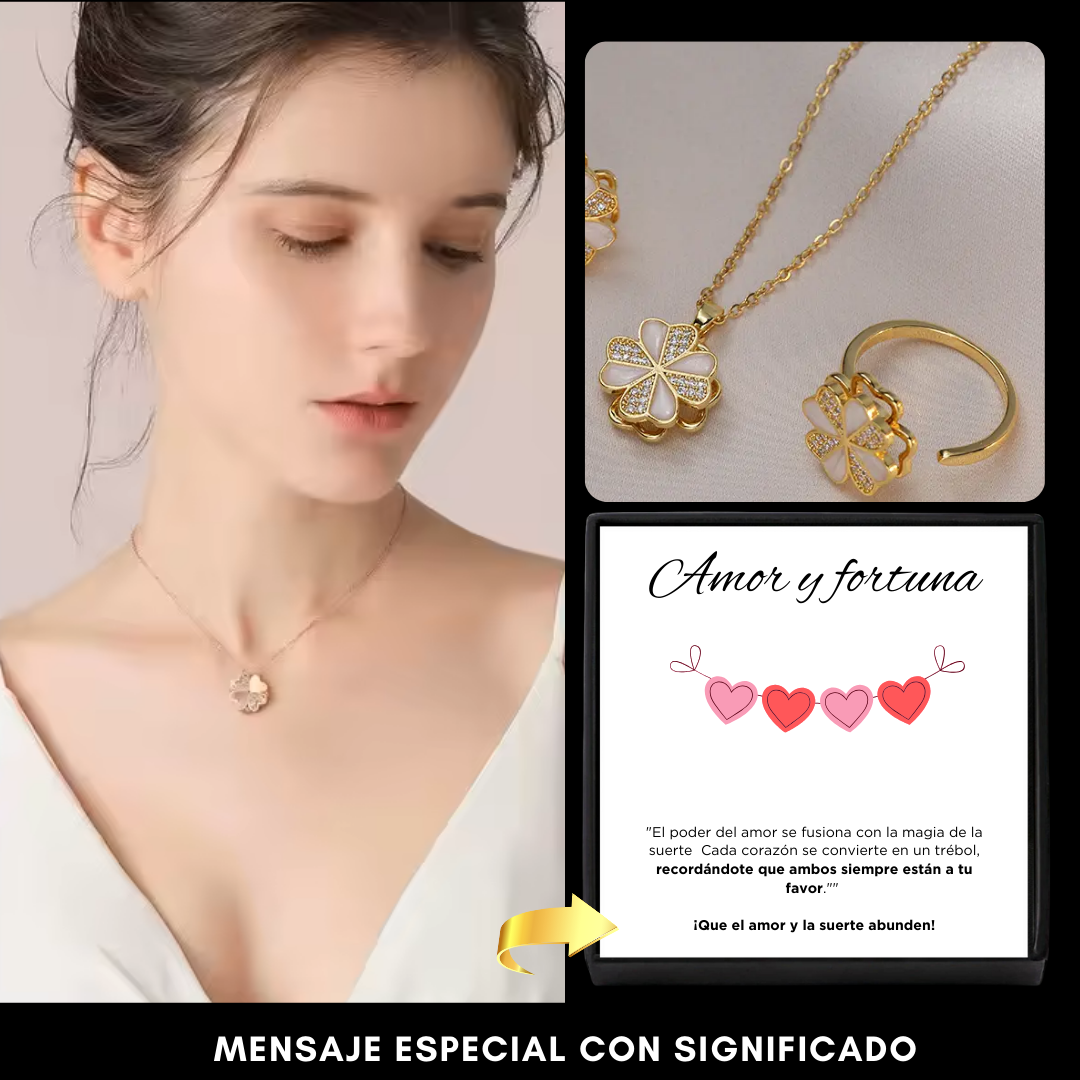 🔥Últimos🔥Collar Trébol Giratorio *Baño oro 18k*