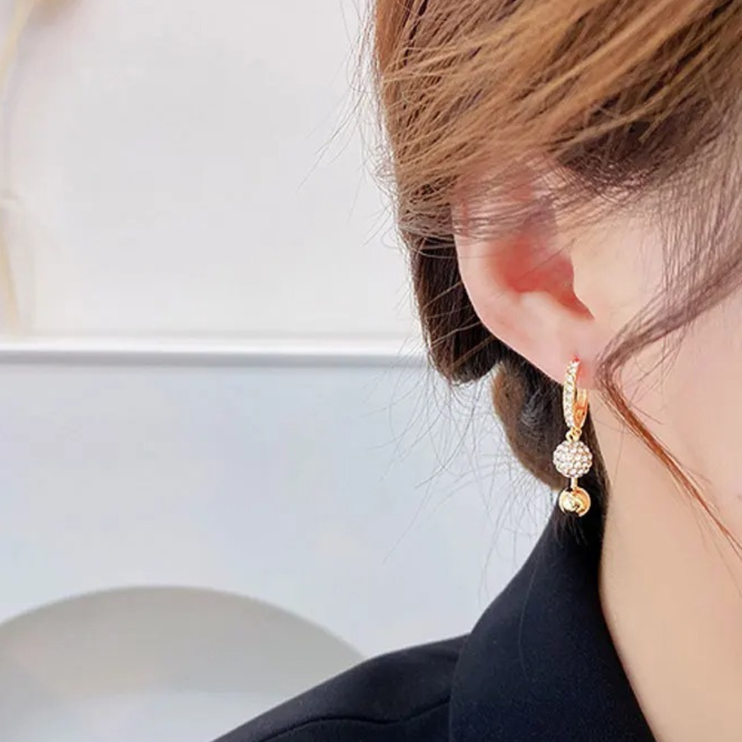 🔥Últimos🔥Aretes de lujo Imitación diamante "Baño Oro"*