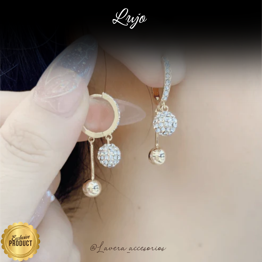 🔥Últimos🔥Aretes de lujo Imitación diamante "Baño Oro"