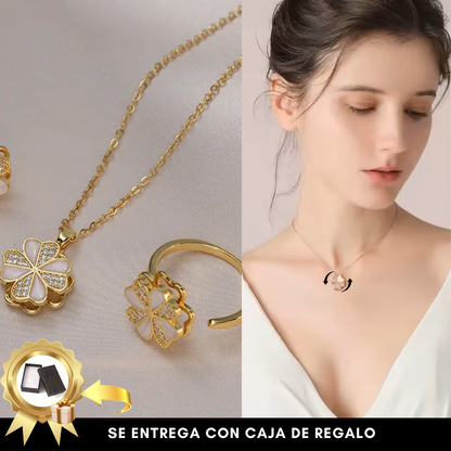 🔥Últimos🔥Collar Trébol Giratorio *Baño oro 18k*