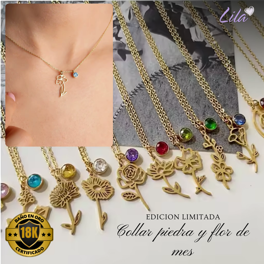 🌸Set Collar  Flor &  Piedra 💎