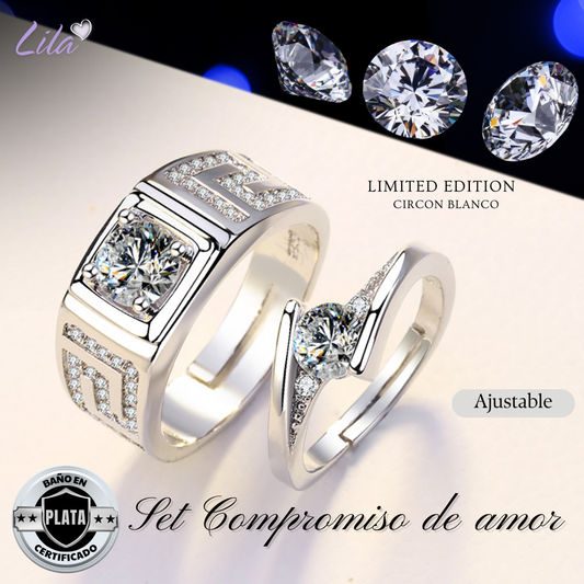 💍Set x2 Anillos para parejas💍Baño en plata