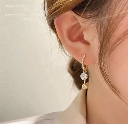 🔥Últimos🔥Aretes de lujo Imitación diamante "Baño Oro"*