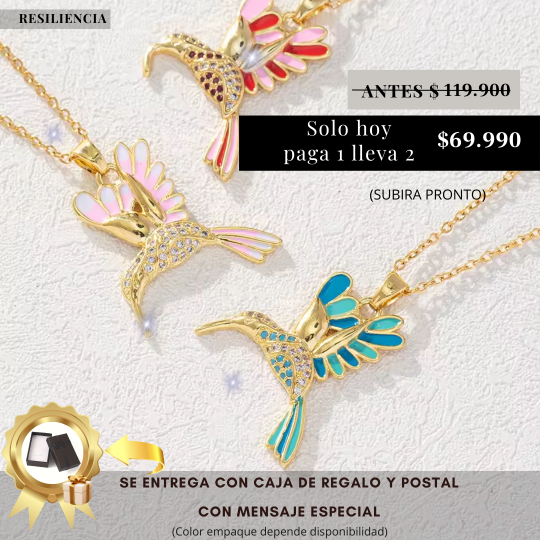 Collar colibri "Chapado Oro 18k"