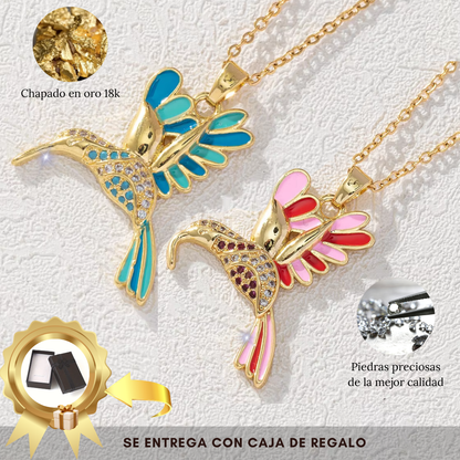 Collar colibri "Chapado Oro 18k"