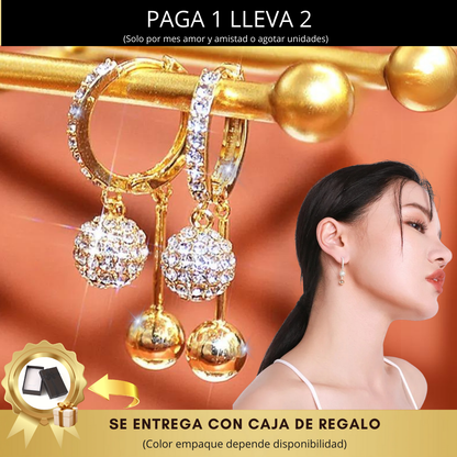 🔥Últimos🔥Aretes de lujo Imitación diamante "Baño Oro"